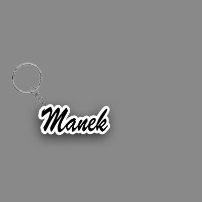 SY Gifts SYG Manek Name Keychain White And Black Key Chain