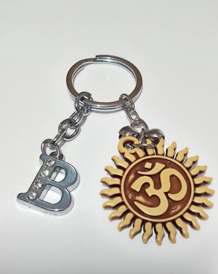 ShopTop English B letter and om plastic keyring for unisex Key Chain