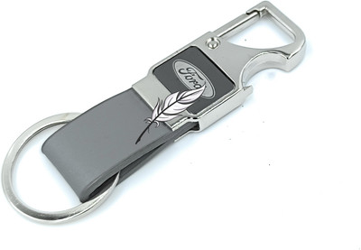 Sbb Novelty Premium Zinc Alloy Hook Locking Heavy Metal ring for Cars Grey Colour forrdd Key Chain