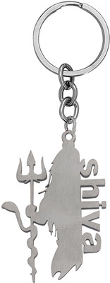 M Men Style Religious Lord Shiva Mahadev Trishul Stainless Steel Keychain SKey202431 Key Chain