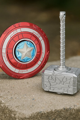Abhistoree Avengers Combo Toy – Thor Hammer & Captain America Shield for Kids & Marvel Fans Key Chain