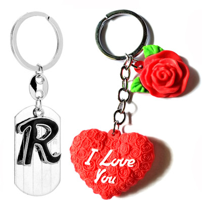 Meeko.com Red Heart Rubber With R Letter Bike Key Chain 015gt Key Chain