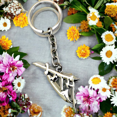 Le Stylo Divine Shubh Ram Naam Keyring Silver Metal For Gift, Car & Bike Key Chain