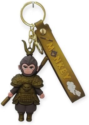 HunnyGift Cute fancy 3D Monkey King Trendy silicone rubber Keychain Key Chain