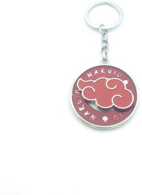 RV Mart Anime Naruto Inspired Akatsuki Red Cloud Rotating Metal Keychain Key Chain Key Chain