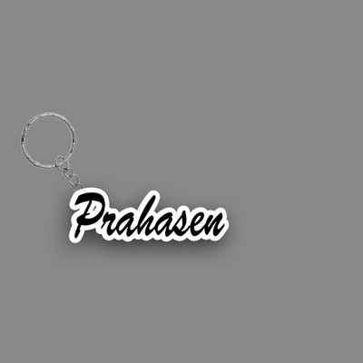 SY Gifts SYG Prahasen Name Keychain White And Black Key Chain