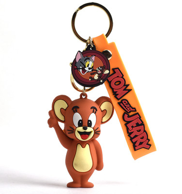Daiyamondo World Famous Cartoon Tom And Jerry 3D keychain In Standing form With Long Ribbon Key Chain