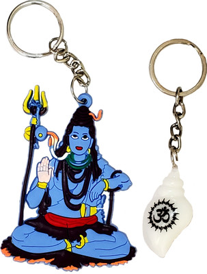 ShopTalk Lord Shiva with Shank ( shell) combo pack Of 2 Key Chain
