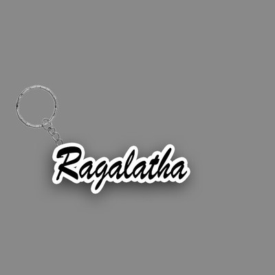 SY Gifts SYG Ragalatha Name Keychain White And Black Key Chain