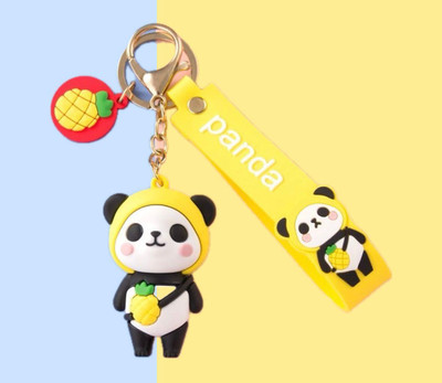 SHRI JI Fruit Panda Keychain with Strap and Charm Pineapple Fruit Keychain (Yellow) Key Chain