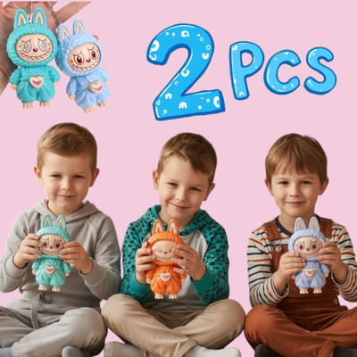 FlyTouch 2 Labubu Expression Keychains Set – Collectible Mini Toy for Kids & Teens Key Chain