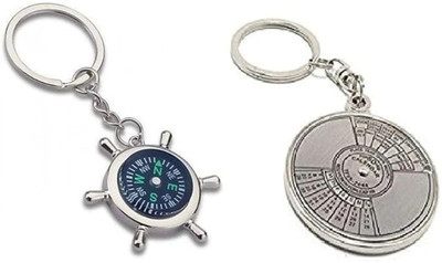 Mahaveer keychain Compass & Calendar Rotating Keychain Key Chain