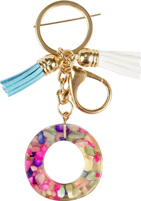 CRAFT STUDIO Mix Stone Resin Alphabet O Initial letter keychain for Boys & Girls Key Chain