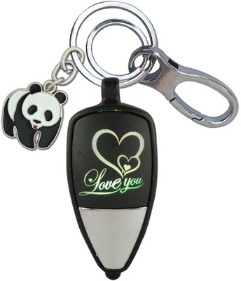 SHOKY LOOKS Led Beautiful Love u Light With Walking Panda Locking Lock Key Chain