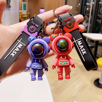 KEYCHAIN KINGDOM Astronaut Space 3D silicone Rubber keychain with Amaxing belt (Pack of 2’ Key Chain