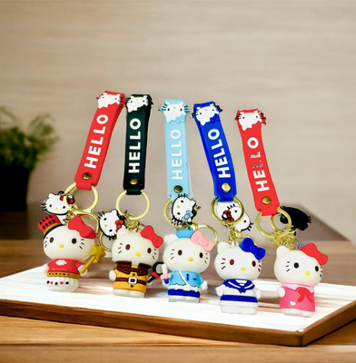 GKM Trendy Combo Pack of Hello kitty five pcs keychain for men & woman Key Chain