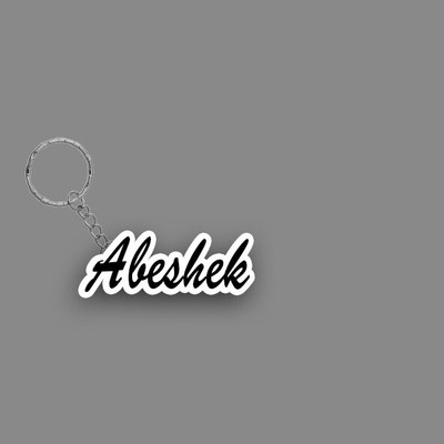 SY Gifts SYG Abeshek Name Keychain White And Black Key Chain