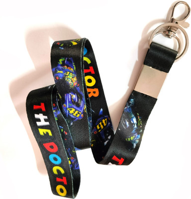 Meeko.com Fabric Id black tag lanyard VR 46 for bike ans Scooters Key Chain