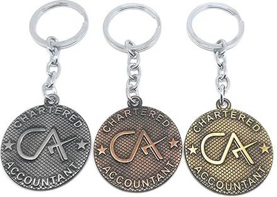 MISMIL Gift Keychain For CA Chartered Accountant Bike Car Metal Keychain pack of 3 Key Chain