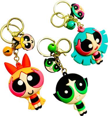 GKM Powerpuff girls stylish 3D high quality keychain with hook Key Chain