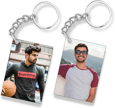 THE HATKE STORE Premium Custom Men Photo Keychain Rectangular Shape For Birthday P2 Key Chain