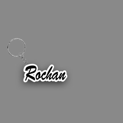 SY Gifts SYG Rochan Name Keychain White And Black Key Chain
