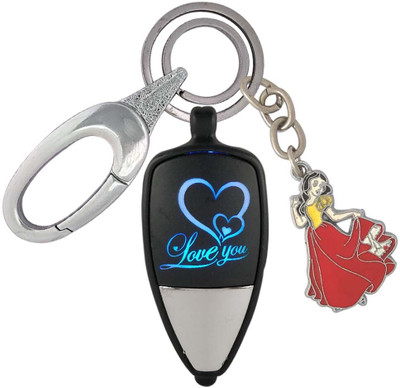 HANDSOME ISK Colorful Love u Light With Beautiful Cinderella Locking Lock Decorate your Keys Key Chain