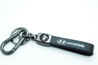 Daiyamondo Hyundai Stylish Leather Stripe keychain .best quality leather keychain Key Chain