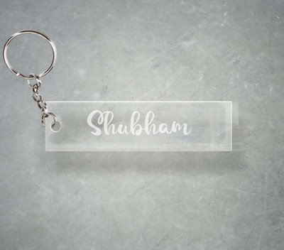 SY Gifts Shubham Name Transparent Engraving Keychain F1 165 Key Chain