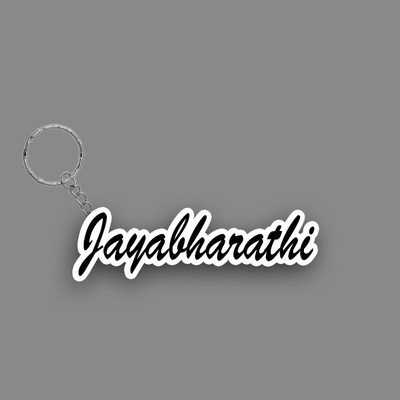 SY Gifts SYG Jayabharathi Name Keychain White And Black Key Chain