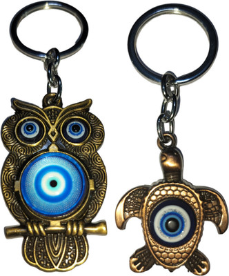 MAG BEE Evil Eye Proection (Design-15 & Design-19) Pack of 2 for Car Bike-kC336 Key Chain