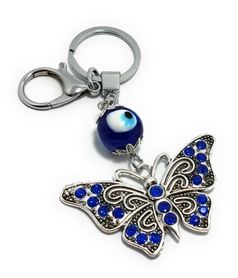 High Choice Butterfly Evil Eye Good Luck Metal Hook Key Chain