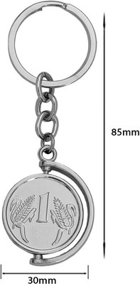 M Men Style One Rupee Coin Rotational Symbol Keyring keyring Newsey2022230 Key Chain