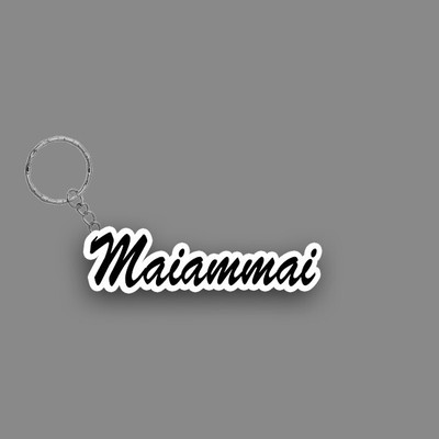 SY Gifts SYG Maiammai Name Keychain White And Black Key Chain
