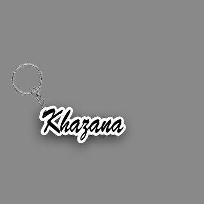 SY Gifts SYG Khazana Name Keychain White And Black Key Chain