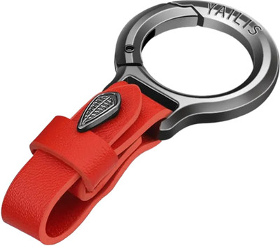 Augen Belt Loop Vegan Leather Leaf Key Ring Orange Key Chain