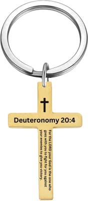 M Men Style Bible Verse Keychain Christian Cross Accessories Key Holder Gold SKey202590 Key Chain