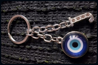 Meeko.com J Letter With Evil Eye Key Chain 03j-A Key Chain
