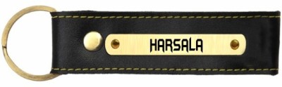 SY Gifts Harsala Name Black Leather Keychain Key Chain