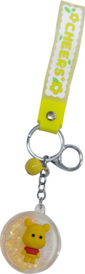 heeva creation Creative Cute Teddy Liquid Filled Acrylic Bottle KeyChain With Charm.1 Piece Key Chain