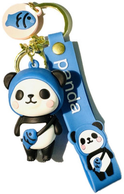 SRG Cutiepie Blue Panda and Charm with Keyring Key Chain