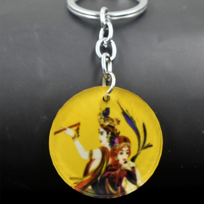 AFH Lord Krishna and Radha performaing Dance Crystal keychain for Men and Women Key Chain