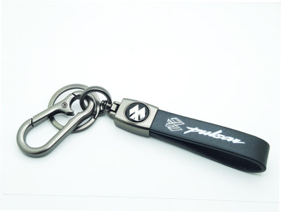 GSV Bajaj Pulsar Logo Stylish Leather Stripe keychain .Best quality Key Chain