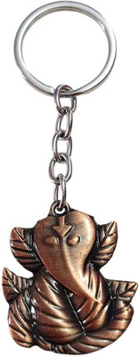 PEARLISH High Quality Solid Metal Ganesh Ji keychain (Rosegold) Key Chain