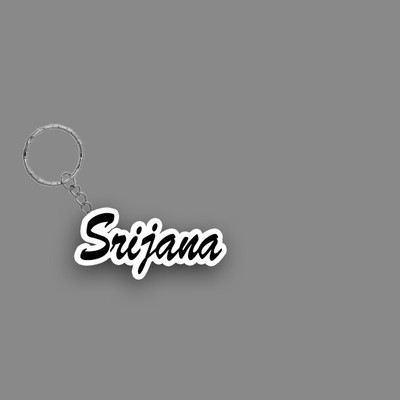 SY Gifts SYG Srijana Name Keychain White And Black Key Chain