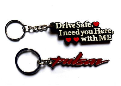 Meeko.com Pulsar metal with Drive safe Rubber bike key chain 0a Key Chain
