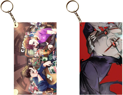 Hariyaali Enterprises LLP DanDaDan OKARUN AND MOMO IN A MALL TRYING POWERS Anime Unique Style 2 pcs Combo Key Chain