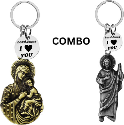 The Men Gift Lord Jesus Keychain Combo– Sacred Heart Religious Keyring Set ShivkeyCom639-658 Key Chain