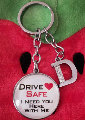 Meeko.com D letter with Glass drive safe key chain 01 Key Chain