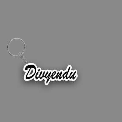 SY Gifts SYG Divyendu Name Keychain White And Black Key Chain